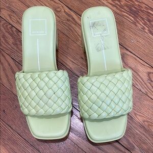 Dolce Vita Women's Green Woven Slide Sandals size 9.5